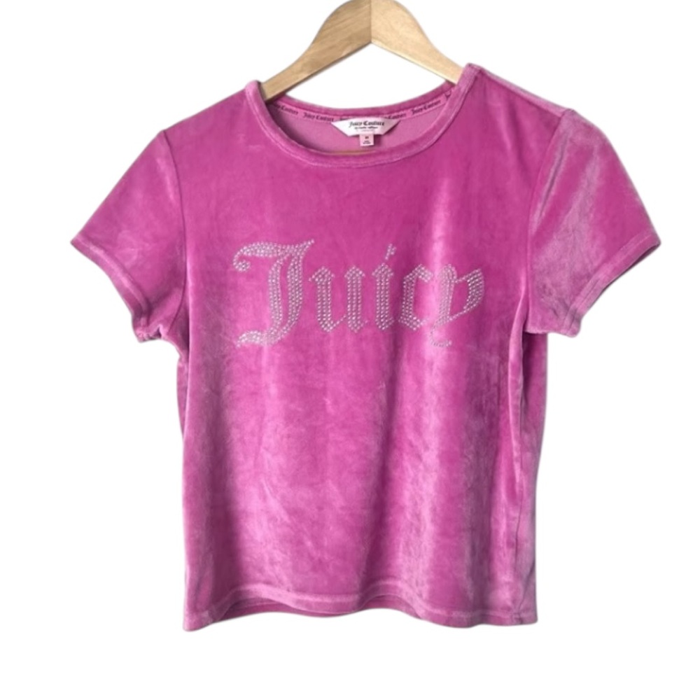 NWOT Juicy Couture Purple Velour Logo Sleepwear Top Small